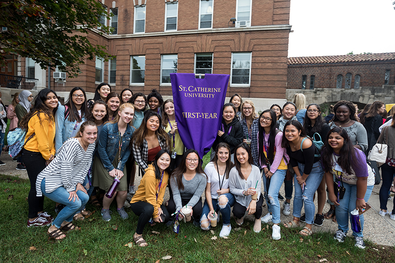 College for Women students at opening celebration