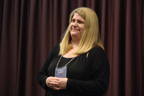 Amanda Campbell '17, winner of the Mary Alice Muellerleile Student Leadership Award.