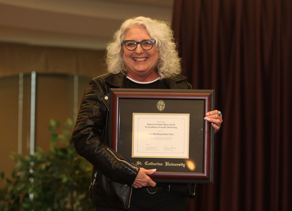 English Professor Cecilia Konchar Farr was recognized during the event with the Patricia O'Connor Myser Award for Excellence in Faculty Mentoring.