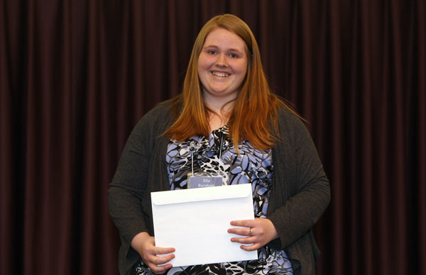 Ella Burnham '16 was nominated by the entire mathematics faculty for the Helen B Lemmer Award in Honor of Mother Antonia McHugh.