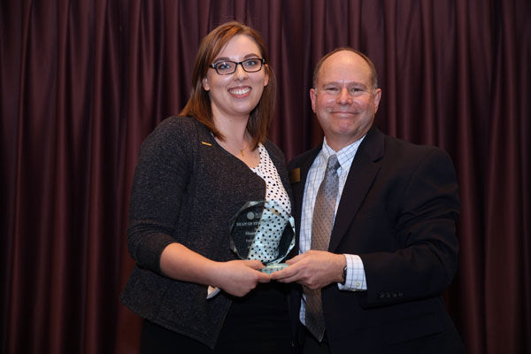 Shannon McKeever '17, winner of the Dean of Students award with Curt Galloway.