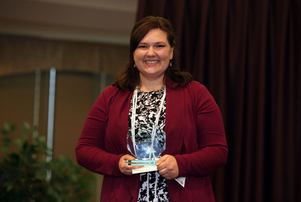Katie Zarbock '16, winner of the Dean of Students award.