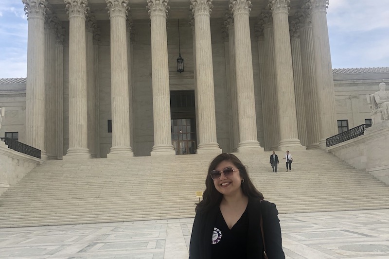 St. Kate's Truman Scholar Andrea Duarte poses at the US Supreme Court during Summer Institute