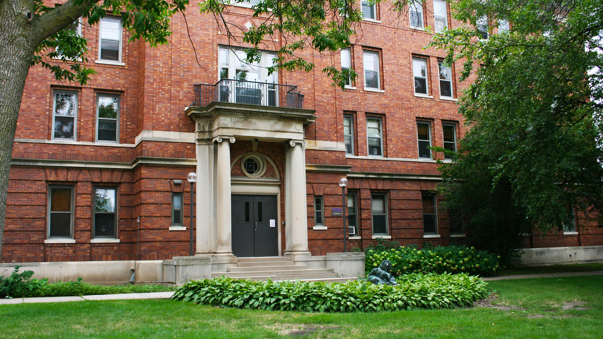 Caecilian Hall was built in 1921 as the music building, but currently serves as an upper-class residence hall.