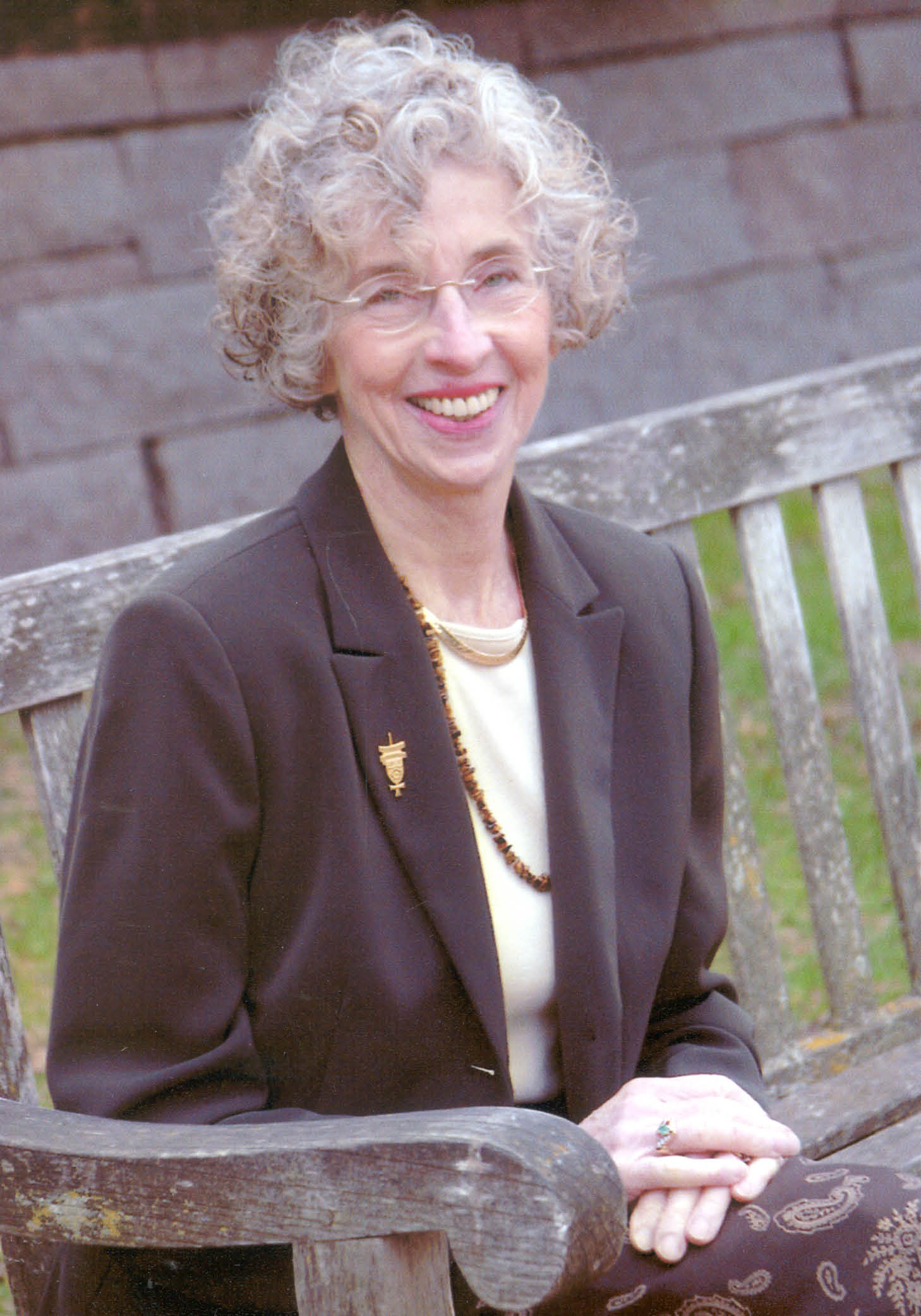 A woman sitting on a bench