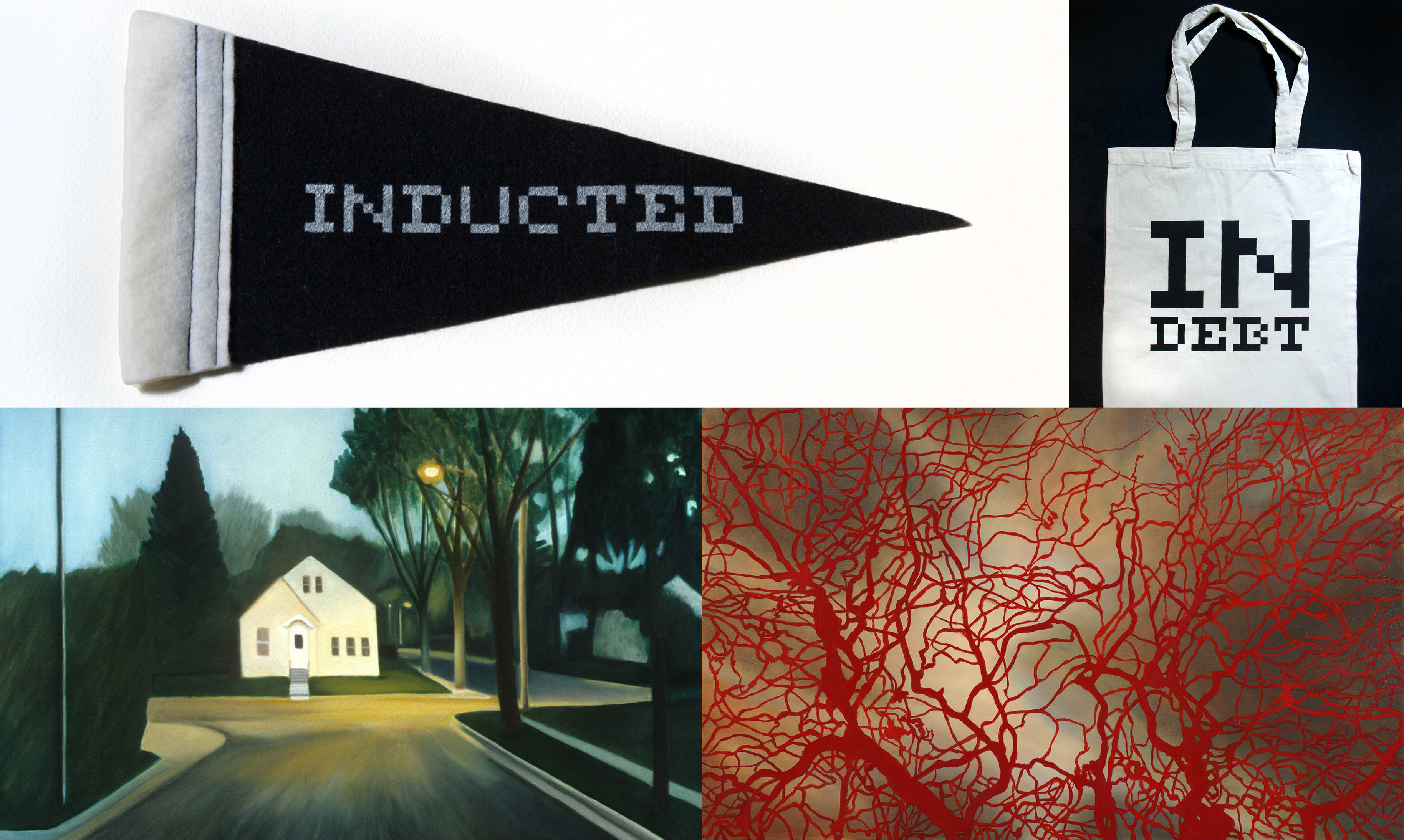 A collage of work from the Fall 2023 exhibitions.