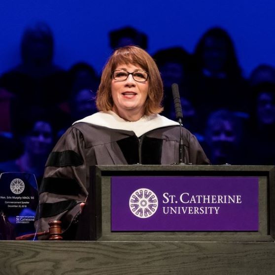 Erin Murphy speaking at commencement