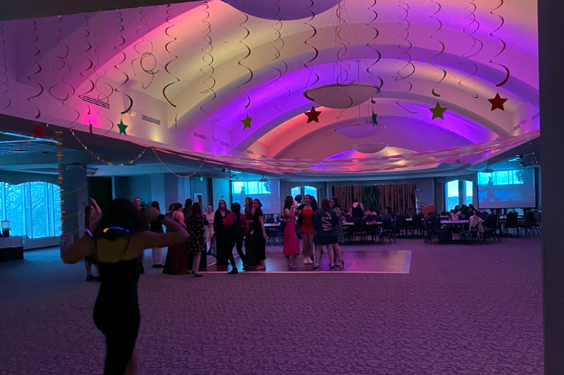 wide shot of dance floor at Annual Queer Prom