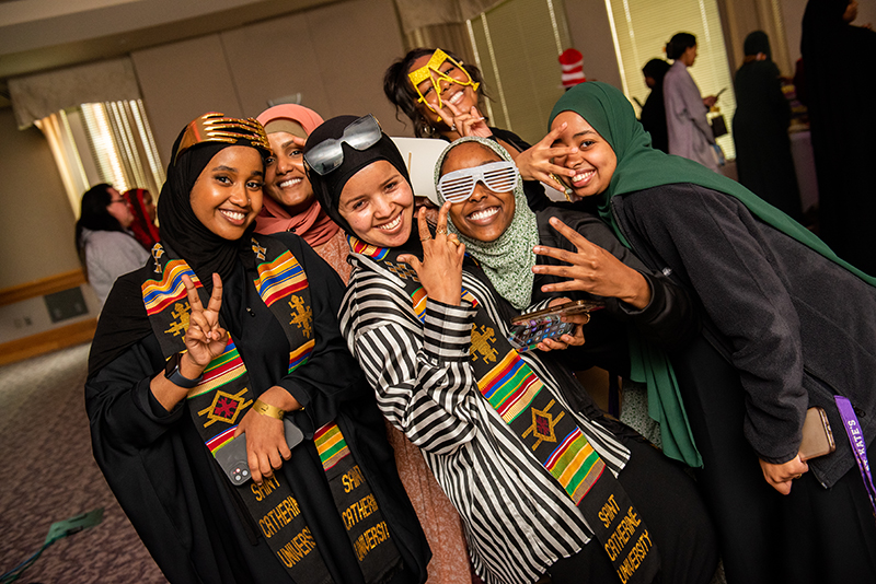 International students posing for a picture