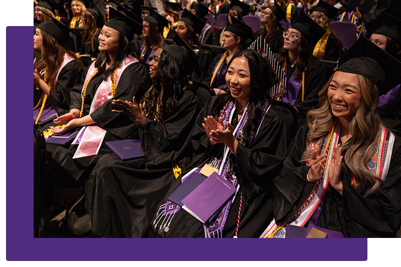 Graduates sitting at ceremony