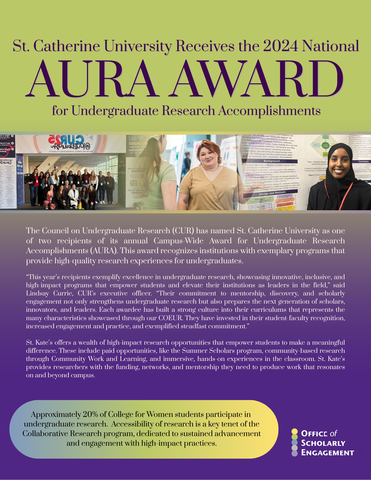 Aura Award for Undergraduate Research Accomplishments Poster