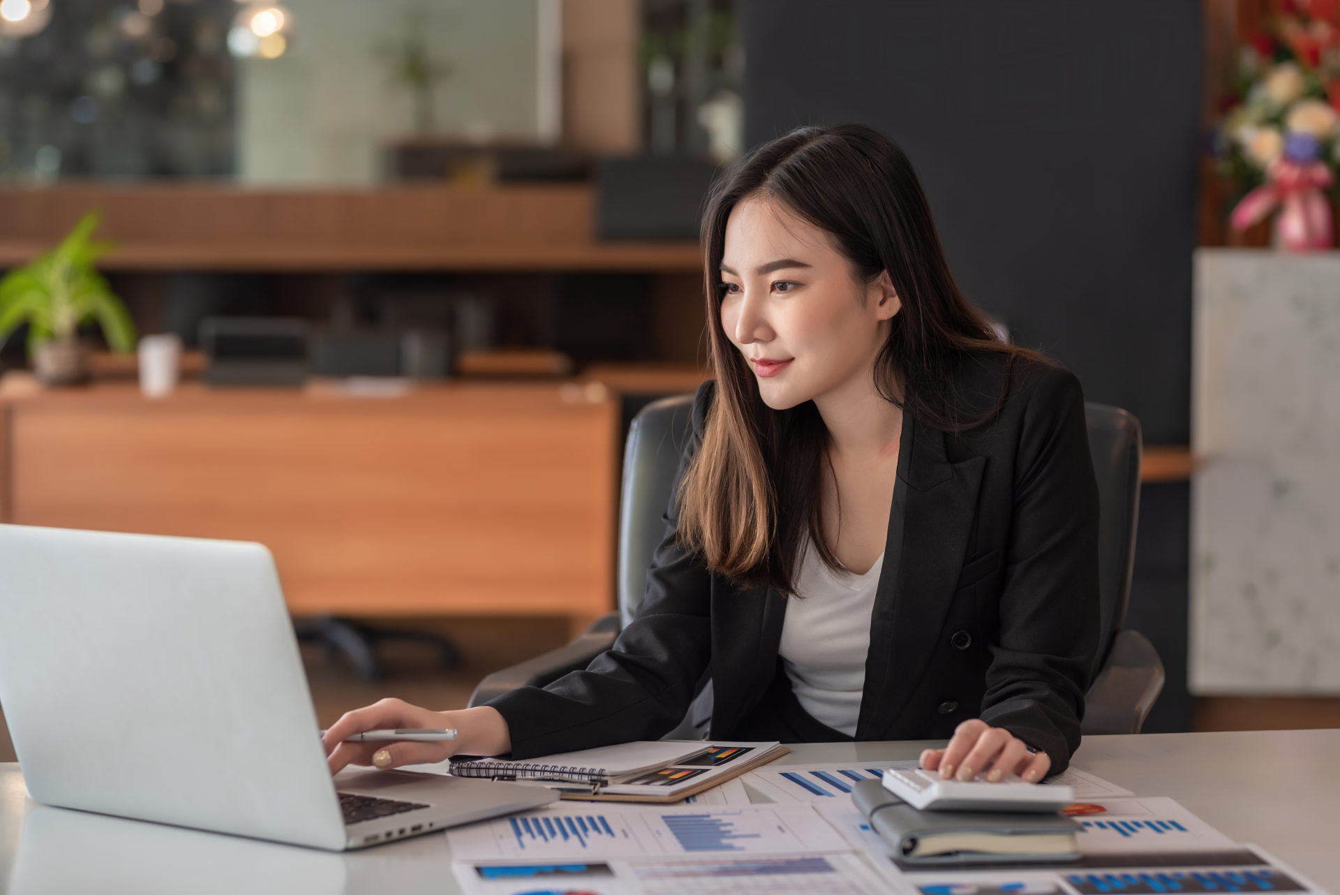 woman working at a desk