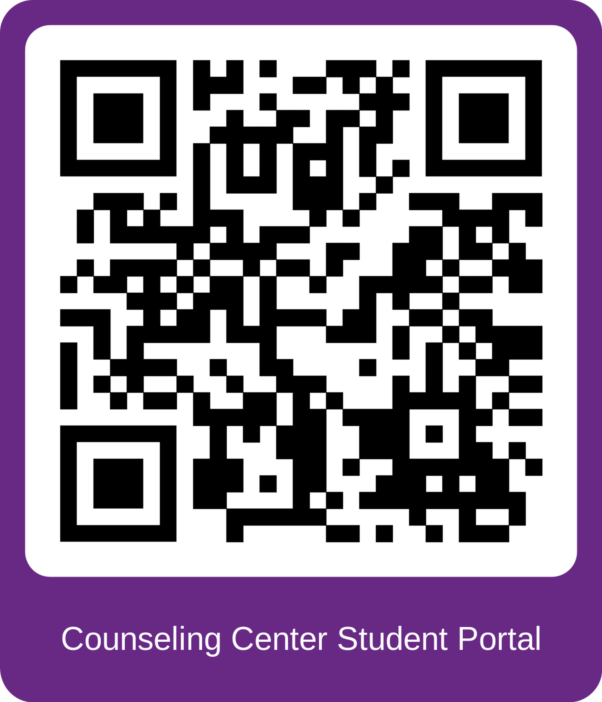 QR code linking to the Counseling Center Student Portal.
