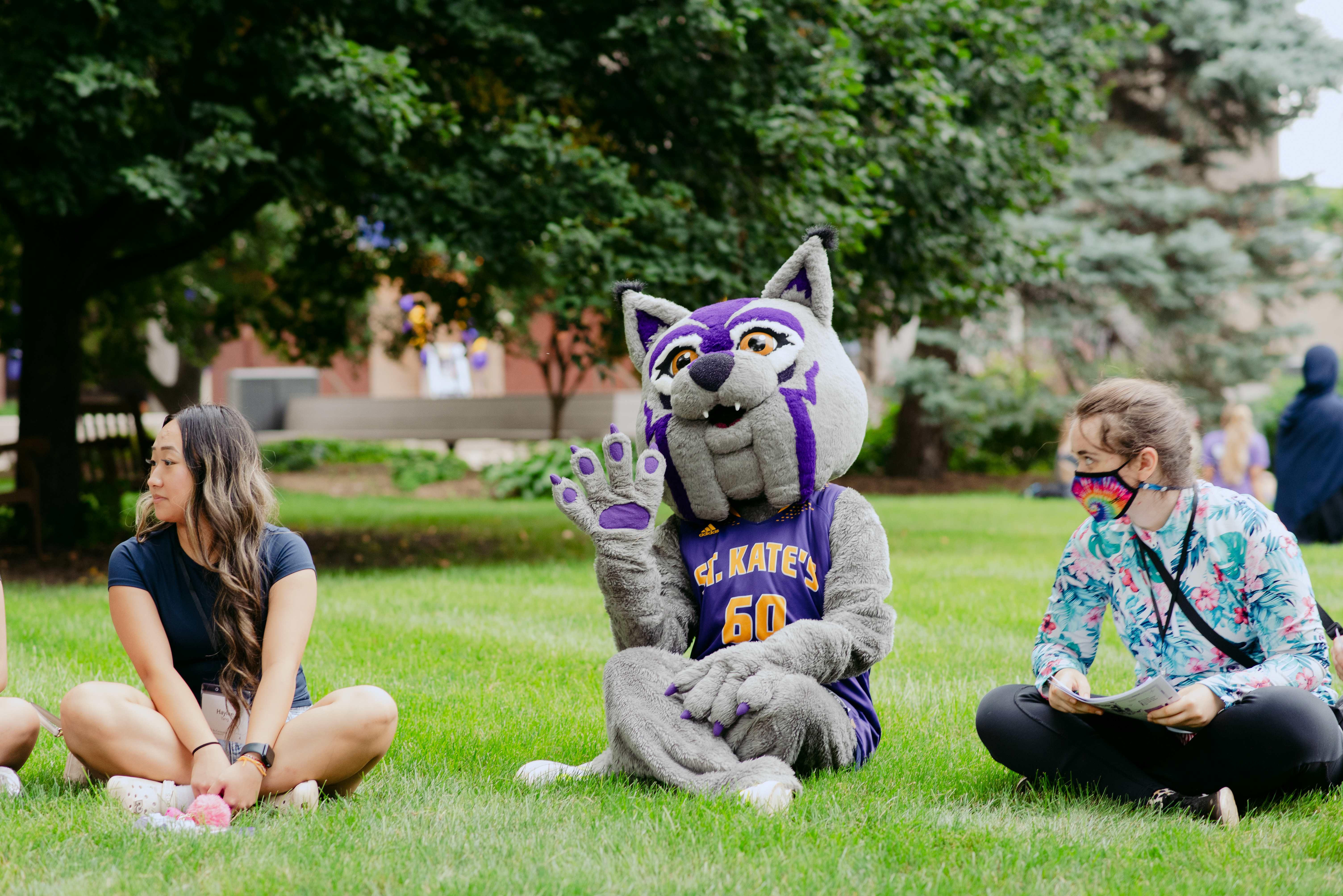 Katie Cat with Students