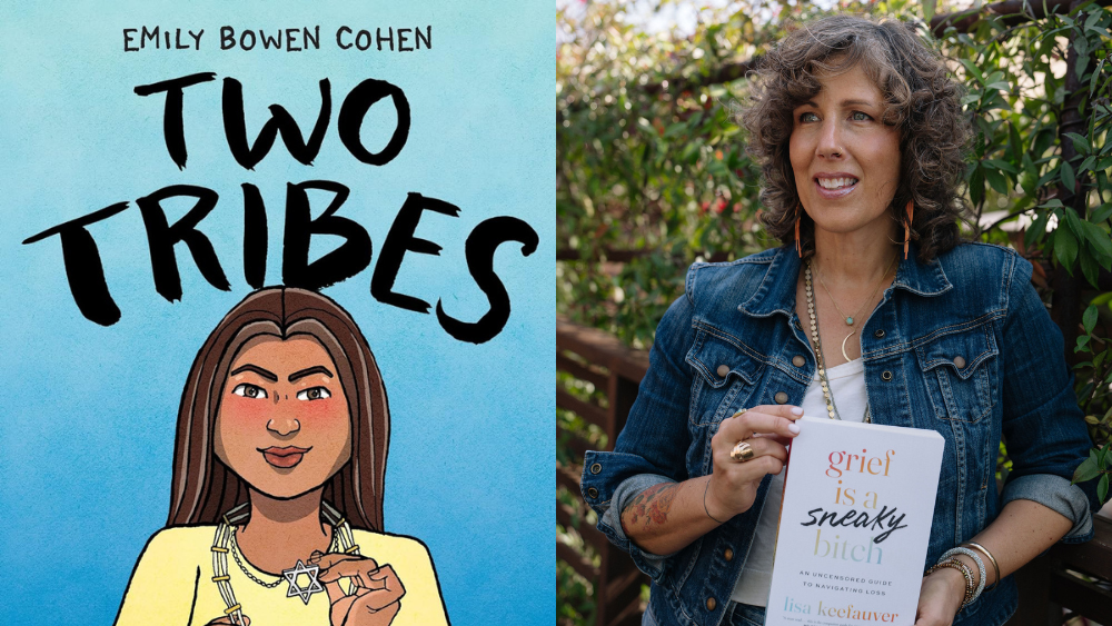 book cover "Two Tribes" and Lisa with her book