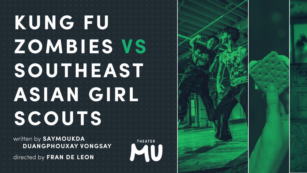 Images (in green and black) from Kung Fu Zombies vs Southeast Asian Girl Scouts