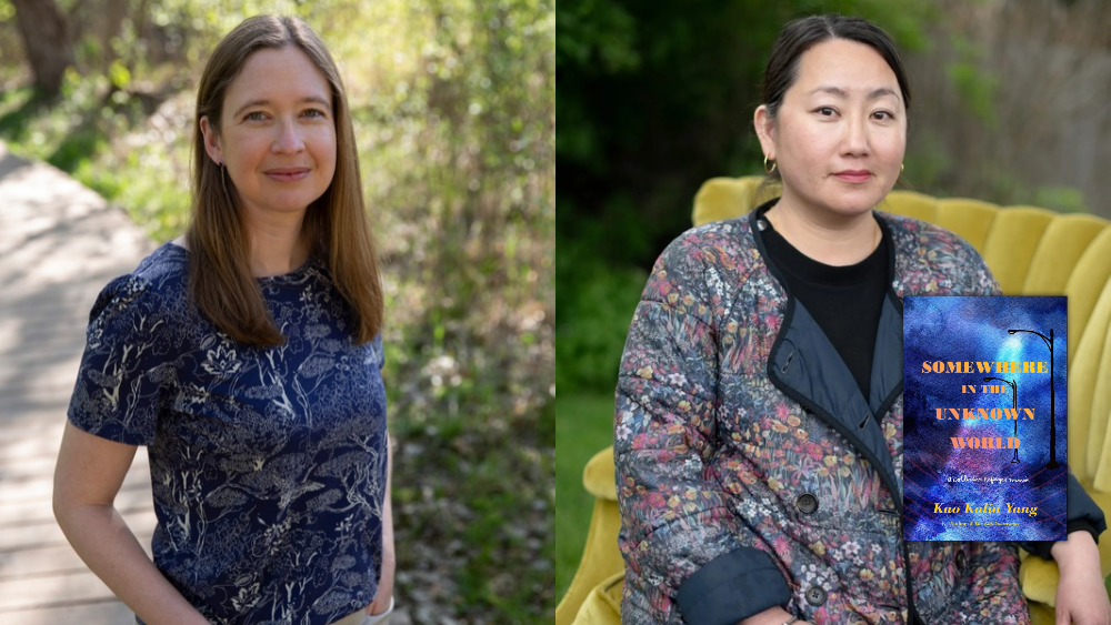 Emily Bright and Kao Kalia Yang with book cover
