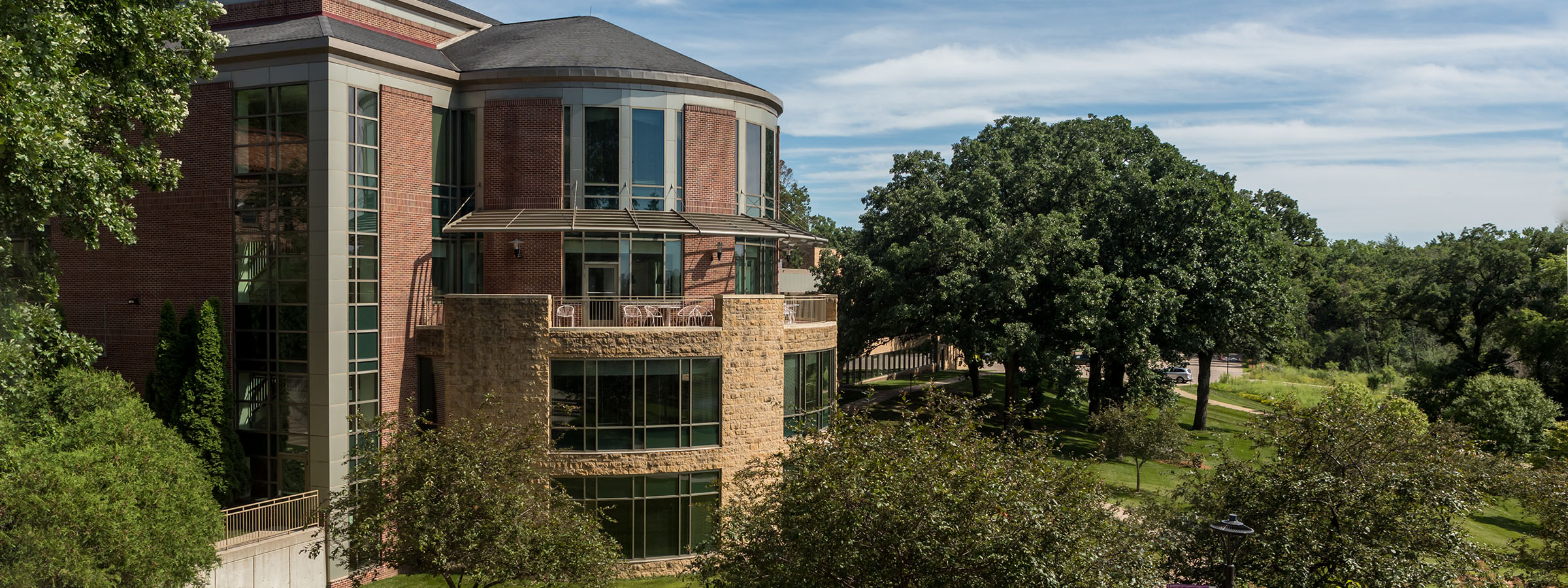 Campus view of Coeur de Catherine building and grounds