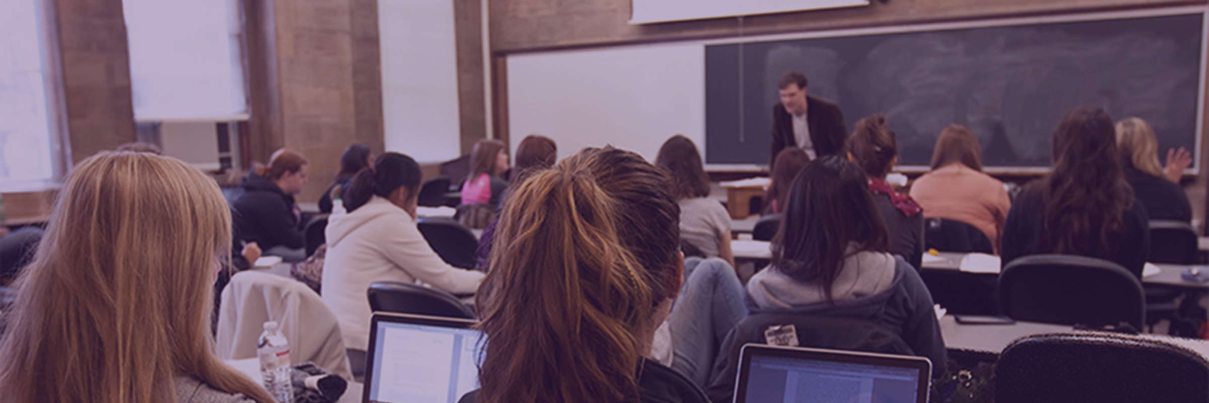 view from back of classroom during lecture