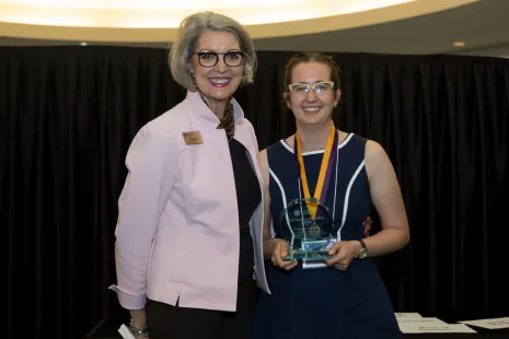Veronika Paprocka with President Becky Roloff