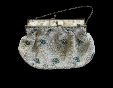 Linda Brooks, Anna's handmade white beaded bag