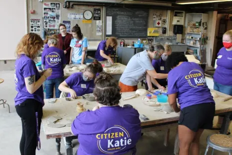 Citizen Katie participants making bowls