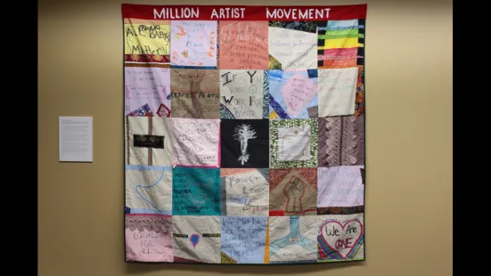 Million Artist Movement Power Tree Quilt installation in Library