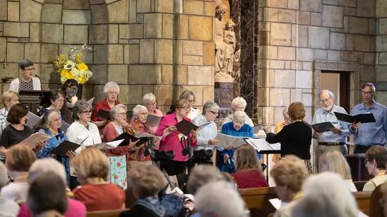 Alumni perform in the liturgy choir at Reunion 2022.
