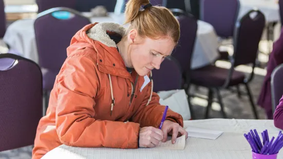Woman writing a letter