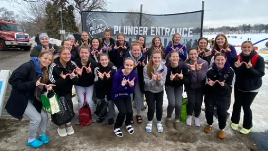 A group of student-athletes at the Polar Plunge