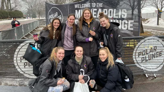 A group of student-athletes at the Polar Plunge
