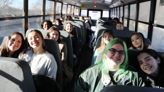 Students ride the bus to the Capitol