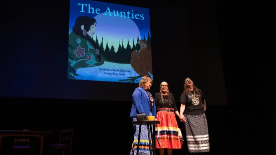 All three "Aunties" storytellers on stage at The O'Shaughnessy