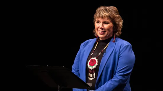 Justice Anne McKeig on stage during The Aunties.