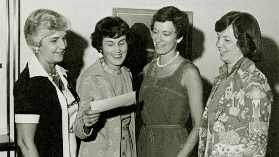 Archival photo of alumni officers