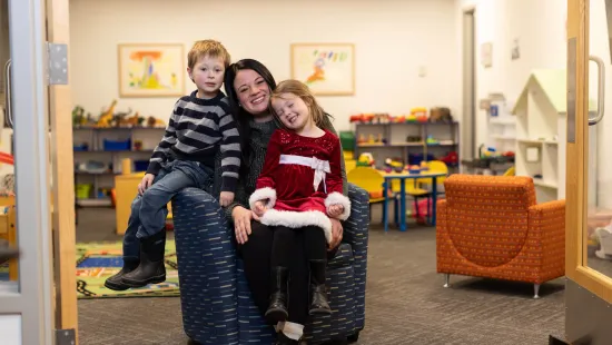 Jenni Overstreet with her two children, Jack and Parker,