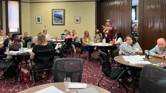 James Sellers from Second Harvest Heartland speaks at workshop