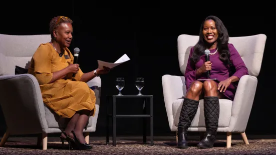 President Marcheta P. Evans, PhD, and Isabel Wilkerson