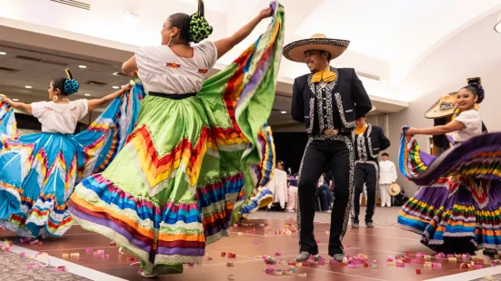Mexico Azteca performs at Día de los Muertos 2024