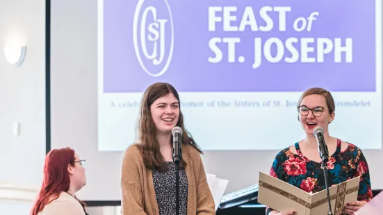 Students singing at the event.