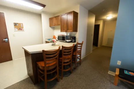 Kitchen in the 4-bedroom suite that is in both Rauenhorst and Morrison.