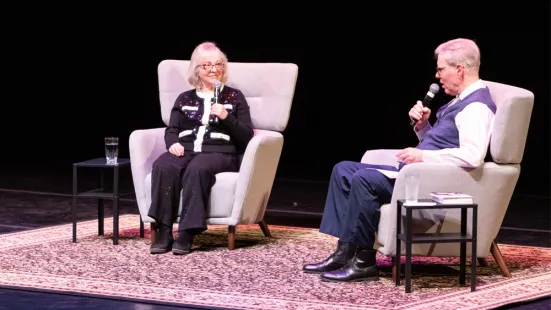 Janet Horvath, MFA, and Vince Skemp, PhD, are seated onstage in a Q&A