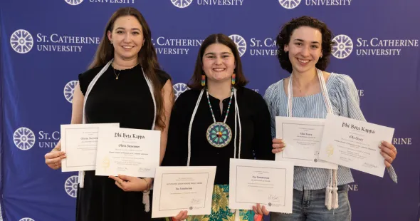 Olivia Stevermer, Fia Vanderlan, and Ella Tracy, Antonian Scholars