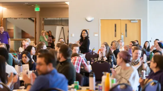 Faculty and staff applaud