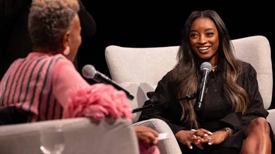 Simone Biles speaks at the O'Shaughnessy.