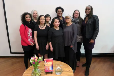 Six local authors and poets read excerpts from their contributions to the book A Good Time for the Truth.