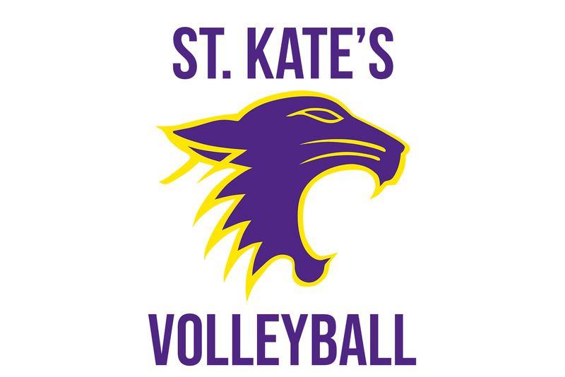wildcat logo with text saint kate's volleyball