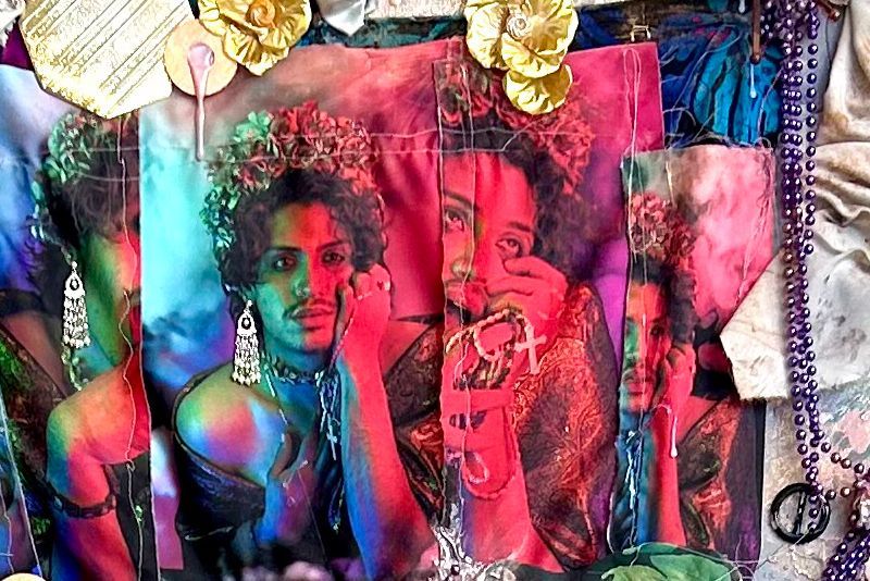 close up of santa maria artwork