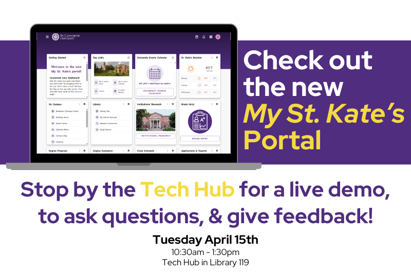 My St. Kate's Portal tabling flyer