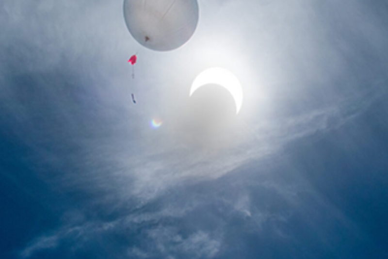 Balloon floating up into the sky
